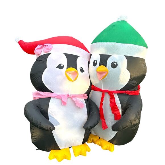 Penguins Outdoor Inflatable 5 ft LED Lights party yard decor Christmas - Picture 1 of 4